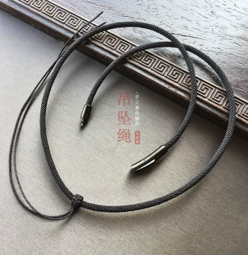 High-End Pendant Lanyard 3mm 4mm Thick Handmade Necklace Rope Agate Jade Pendant Peace Buckle Jade Ornament Lanyard Neck Rope