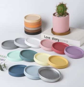 Ceramic Round Plant Pot Saucer in Morandi Colors - Water Catcher Tray for Potted Plants and Home Decor