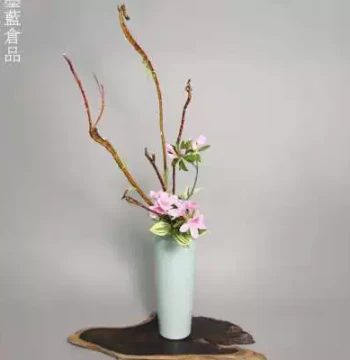 Jisu Ebony Solid Wood Base, Living Room Desktop Vase Flower Arrangement Decorative Stand, Tea Ceremony Bonsai Flower Pot Black Ebony Wood
