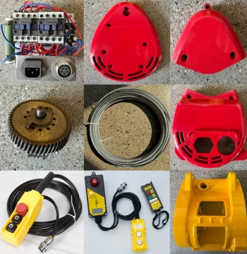Small King Kong Electric Hoist Accessories: Remote Control, Steel Wire Rope, Motor Circuit Board, Brake, Hook, Carbon Brush, Cover, Handle