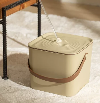 Guanshan Tea Water Bucket, Waste Water Bucket, Tea Set Under-Table Tea Tray Drainage Trash Can, Transparent Tea Station Bucket, Tea Residue Bucket