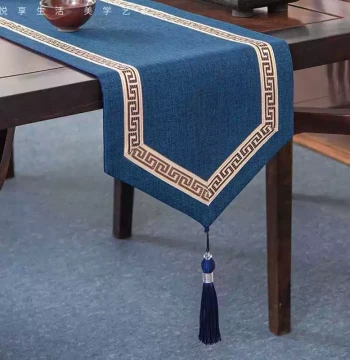 New Chinese Style Table Runner, Modern Minimalist Long Cloth for Dining Table Decoration, Zen Tea Table Fabric Tea Mat