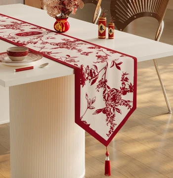 Wedding Table Runner Atmospheric Decorative Tea Table Mat Cloth, Red Festive Tea Mat, 2025 New Dining Table Tea Table Cloth