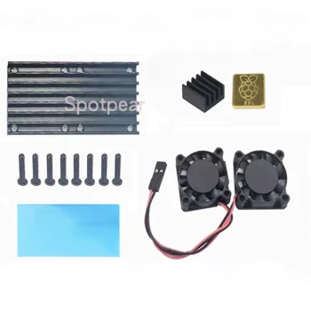Motherboard Fan Dual Fan Heat Sink Module for Raspberry Pi 3B+/4B