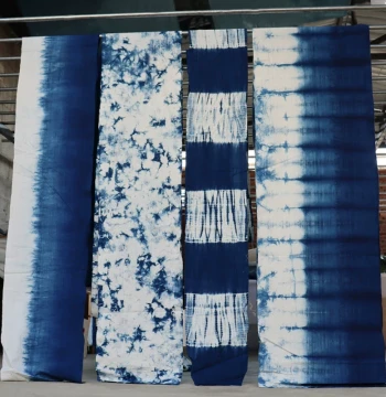 Cotton Tie-Dye Fabric Hand-Woven Indigo Cloth for DIY