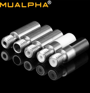 MUALPHA 3D Printer All-Metal Stainless Steel Red Copper Brass Titanium Alloy Throat Tube PTFE High/Low Temperature M6