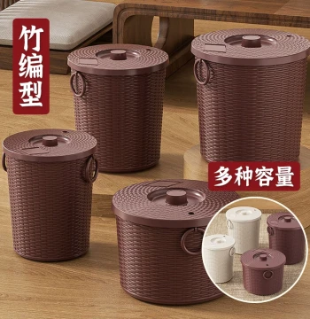 Tea Water Bucket Waste Water Bucket Tea-Water Separation Trash Can Small Tea Tray Tea Table Drainage Bucket Flat Water Catchment Bucket Short Tea Dregs Bucket