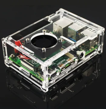 Raspberry Pi 4B Case Transparent Chassis with Fan