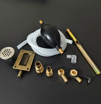 Tea Tray Drainage Accessories, Tea Tray Drain Pipe, Tea Station Downpipe Accessories Collection, Tea Table Copper Nozzle Connector, Tea Set Accessories
