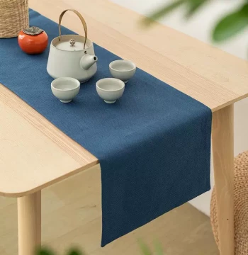 Linen Solid Color Table Runner, Zen Style Tea Mat, Long Strip Tablecloth for Dining Tables, Bed End Runner, Shoe Cabinet or TV Cabinet Cover