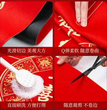 Red Wedding Table Runner Festive Atmosphere Decoration Tea Table Setup New Chinese Style Dining Table Chinese Style Tea Mat Tea Station Pad Cloth