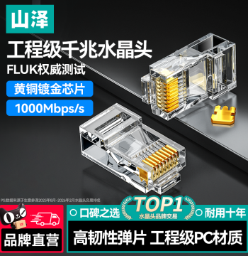 SAMZHE Ethernet Crystal Connector Cat5e Gigabit Cat6a/Cat7 RJ45 Plug Surveillance Shielded Network Coupler