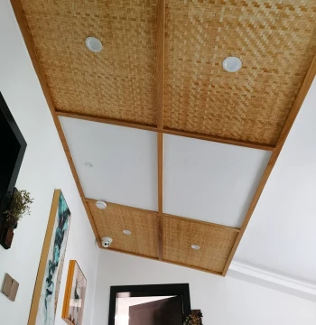 Renovation Bamboo Mat Natural Hand-Woven Bamboo Homestay Wooden House Restaurant Teahouse Ceiling Background Wall Retro Decorative Material