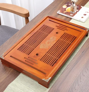 Detachable Drawer-Style Tea Tray with Drainage and Water Storage; New Chinese Style Medium Dragon Pattern Kung Fu Tea Set Home Water Collection Base