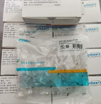 AMP Cat6 RJ45 Connectors - 8-Core Gigabit Network Plugs with Oxygen-Free Copper for Engineering and Internet Cafes