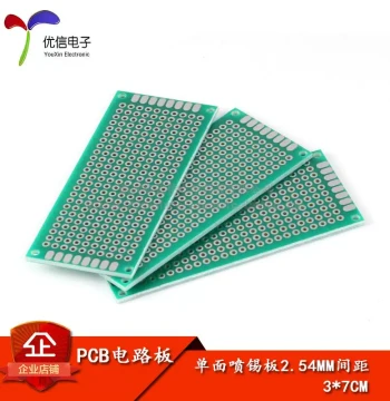 Single-Sided Tin-Sprayed Board, 2.54MM Pitch, 3*7CM Universal Board, Experimental Board, Full Fiberglass Green Oil Board