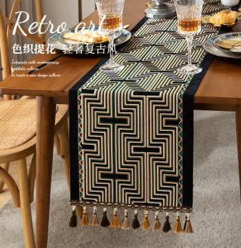 New Light Luxury Retro Style Table Runner, Dining Table Fabric, Premium Feel Chest of Drawers Cover Cloth, Tea Mat Surface Decorative Fabric, Coffee Table Cloth