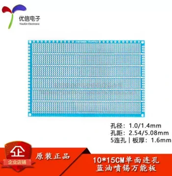 5-Hole Single-Sided Tin-Sprayed Board 2.54/5.08MM Pitch 10*15CM Universal Board Prototype Board Full Fiberglass Blue Oil