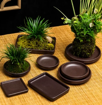 Water-Absorbing Stone Base Pot Water-Up Stone Rockery Bonsai Special Pot Narcissus Copper Coin Grass Ceramic Hydroponic Zisha Porcelain Flower Pot