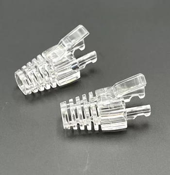 Free Shipping Transparent Crystal Head Cover with Hollow Tail, Super Cat.5/Cat.6 Claw-Shaped Irregular Protective Sleeve for RJ45 Ethernet Connectors
