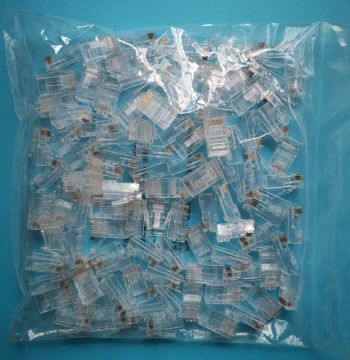 Gold-Plated Super Category 5 Connector National Standard Engineering Connector 100 Pieces, Network RJ45 Connector, Surveillance Connector