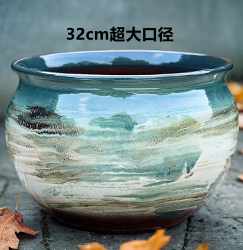 Extra-Large Diameter Ceramic Green Plant Succulent Pot: Extra-Large Balcony Home Purple Clay Courtyard Bonsai Pot Clearance Sale