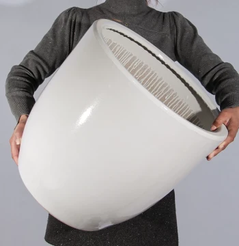 Large Ceramic Flower Pot for Home Living Room: Extra-Large Pure White Wide-Mouth Vase Specialized for Money Trees and Green Plants