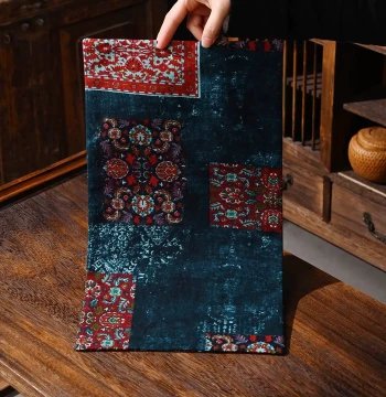 Vintage Ethnic Style Tea Mat Table Runner Double-Sided Thickened Cotton-Linen Chinese Retro Light Luxury Decor
