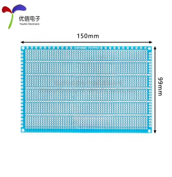 5-Hole Single-Sided Tin-Plated Board 2.54/5.08MM Pitch 10*15CM Universal Board Experimental Board Full Fiberglass Blue Solder Mask