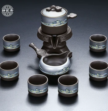 Jingcizhai Zisha Kung Fu Tea Set Complete Lazy Automatic Tea Brewing Artifact Teacup Teapot Small Set