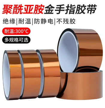 Jieyixin Kapton Tape - Brown High-Temperature Polyimide Tape Rated to 300°C, Corrosion Resistant, Insulating, Flame Retardant, Residue-Free for PCBs, Batteries, and Ovens