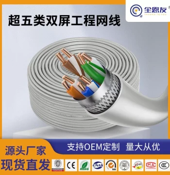 Hot Selling Cat5e Double Shielded Network Cable POE Surveillance Internet Cafe School Wiring Anti-Interference Network Cable