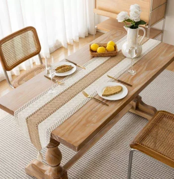 Vintage Raw Wood Style Table Runner - Cover Cloth for Dining Tables, Coffee Tables, TV Stands, Chest of Drawers, and Shoe Cabinets with Zen Tea Ceremony Decorative Long Strip
