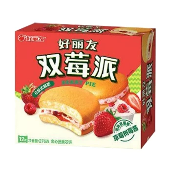 Orion Pie Double Berry Pie 12 Pieces, Strawberry Raspberry Flavor Snacks, Sweet and Sour Breakfast Cake, Snack BY