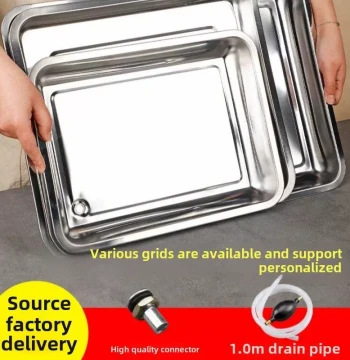Tea Tray Water Receiving Tray Water Storage Tray Embedded Tea Tray Stainless Steel Tea Tray Accessories Tea Table Base Drainage Fit