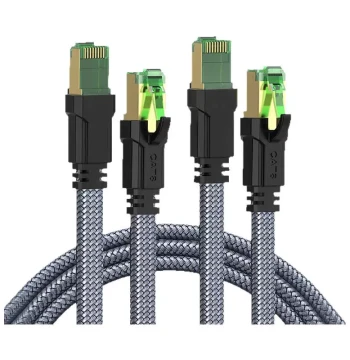 Cat8 Ethernet Cable for Home Gigabit 10-Gigabit Super Cat6 Cat7 Cat8 Broadband Network Computer Gaming High-Speed Connection Cable