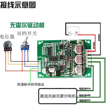 New DC Brushless High-Power Sensorless Motor Driver Control Board with Speed Regulation, 12V/36V/500W