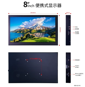 7/8/9/10.1 Inch Type-C Raspberry Pi Portable Display, Industrial HDMI Touchscreen Monitor as Secondary PC Screen