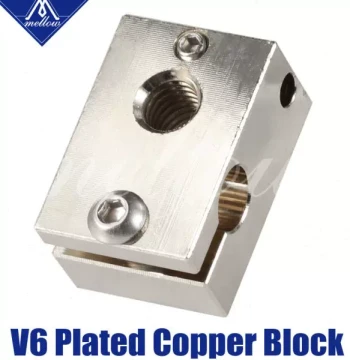 Mellow 3D Printer Parts: E3D V6 Hotend Extruder Copper Heater Block Compatible with PT100