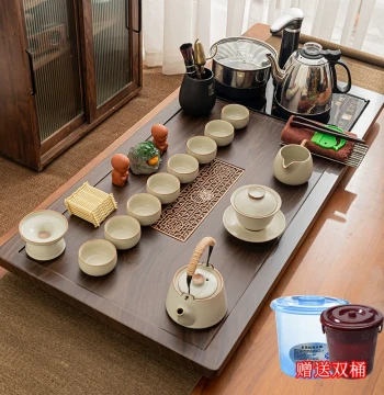 Complete Kung Fu Tea Set Household Living Room Automatic Boiling Integrated Tea Tray Teacup Teapot Simple Modern Tea Table