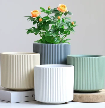 Matte Ceramic Flower Pot, Nordic Simple Style, Large Size with Tray for Desktop, Hanging Plants, Succulents, Phalaenopsis, and Greenery