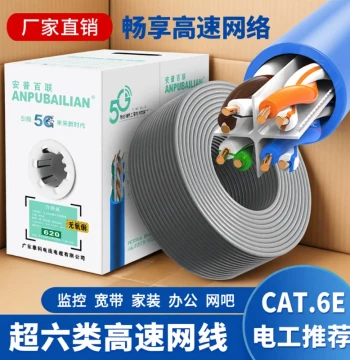 Cat5e/Cat6 Gigabit Ethernet Cable for Home High-Speed Broadband, POE Surveillance, 6-Class Network Cable with Oxygen-Free Copper, 300m Outdoor