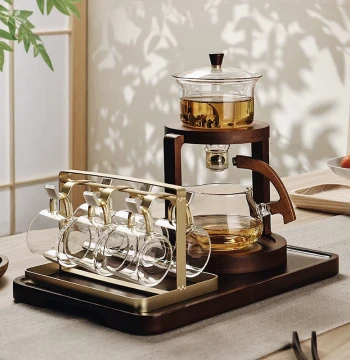 Premium Lazy Tea Brewing Gadget: Fully Automatic Glass Tea Set for Office Reception and Home Kung Fu Tea