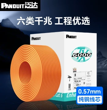 Panduit Cat6 Gigabit Ethernet Cable for Home Use, Unshielded with Skeleton Core, Engineering Grade High-Speed Network Cable, 100-Meter Box