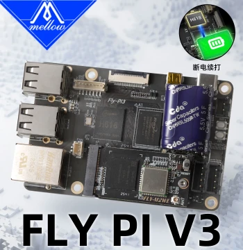 FLY Pi V3 Motherboard with RRF/Klipper for 3D Printer Host Controller, Power-Loss Resume Printing, Raspberry Pi Alternative