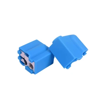 3D Printer Parts V6 Heater Block Aluminum Block Silicone Sleeve High-Temperature Protection Blue