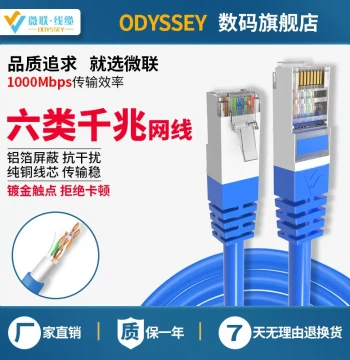 Cat6 Gigabit Ethernet Cable with Pre-attached Shielded Connectors - High-Speed Oxygen-Free Copper Broadband Extension Cable (20m)