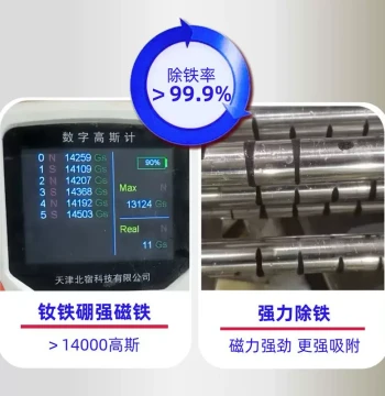 Production Pipeline Iron Remover Industrial Slurry Strong Magnetic Adsorption Straight-Through Stainless Steel Equipment Magnetic Rod Iron Removal Filter