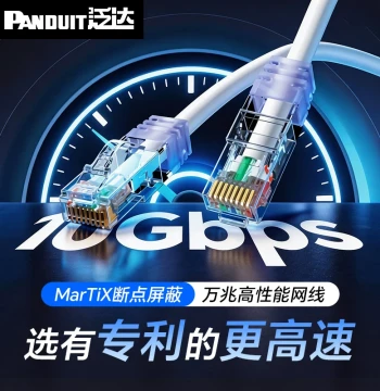 Panduit Cat6A Unshielded Thick Ethernet Cable, Pure Copper 10-Gigabit High-Speed Network Line for Broadband Router, 10G Pre-terminated Cable