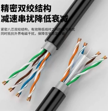 Outdoor Waterproof Cat5e/Cat6 Ethernet Cable, Gigabit High-Speed Oxygen-Free Copper, PoE Surveillance & Computer Use, 300m Spool Cat6 Cable
